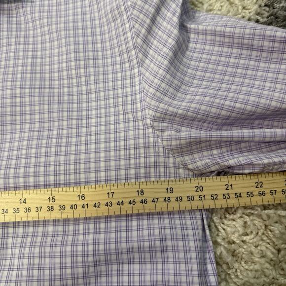 Black Brown 1826 Button‎ Front Shirt Mens 16 1/2 34/35 Purple Multicolor Paid - Picture 5 of 8